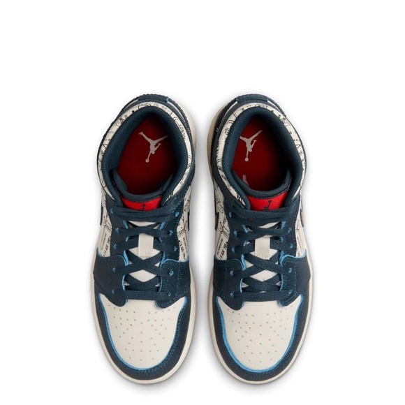 NEW Nike Air Jordan 1 Mid SE Armory Navy/Metallic Youth 6.5 =Women 8 FN1353 400 - Picture 5 of 10